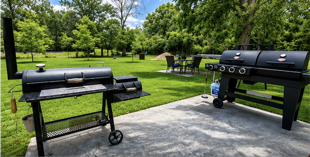 Aspen House backyard and BBQ area — Maxwell TX