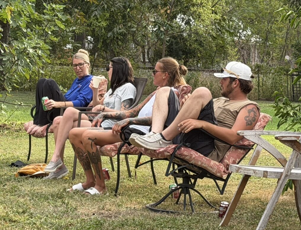 Horseshoe game at Revive Recovery Homes — sober fun